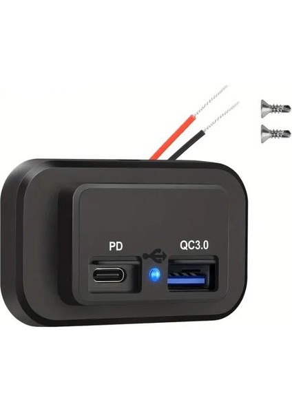 Shuıvan USB Type C Girişi Ikili USB iPhone Şarj Söketi 3.0AH