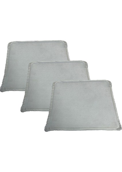 Knsz sırt minderi 3 lü mazlum beyaz kumaş cırtlı tel sandalyesi sırtı için