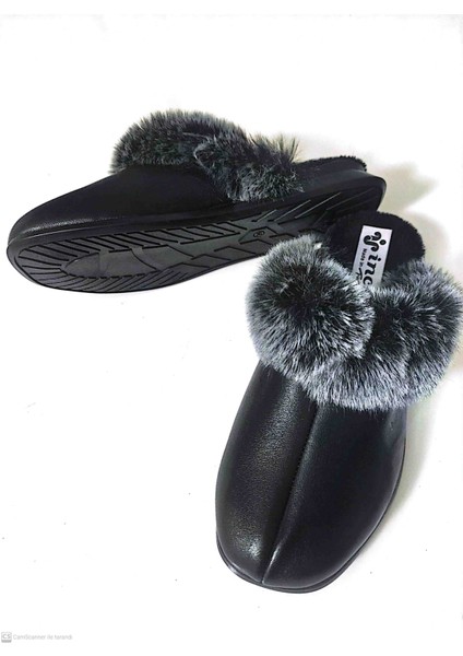 Kadın Önü Kapalı Kürklü Kışlık Ev Gündelik Terlik modelleri
