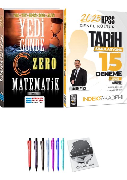 2025 KPSS Tarih Simülasyonu 15 Deneme Çözümlü - Evrensel Yedi Günde Zero Matematik + Hediyeli