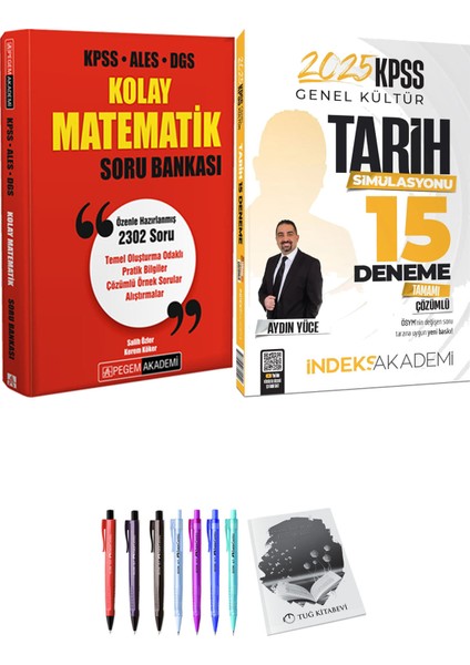 2025 KPSS Tarih Simülasyonu 15 Deneme Çözümlü - KPSS ALES DGS Kolay Matematik Soru Bankası + Hediyeli