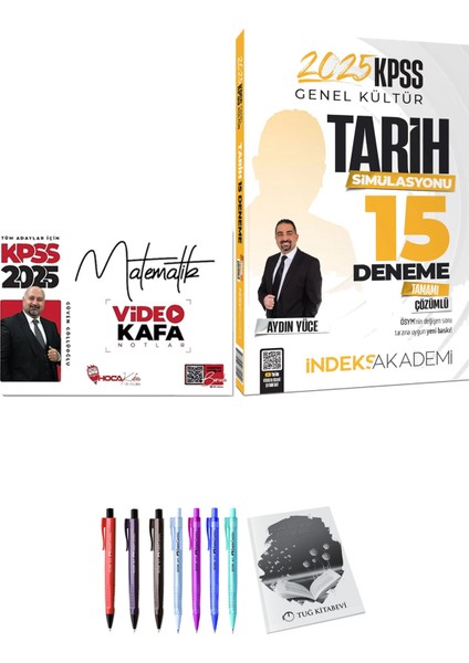 2025 KPSS Tarih Simülasyonu 15 Deneme Çözümlü - Hoca Kafası 2025 KPSS Matematik Video Kafa Notlar + Hediyeli