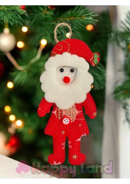 Yılbaşı Ağacı Süsü Noel Baba Peluş Model Asma Süs 17 cm Noel Dekor