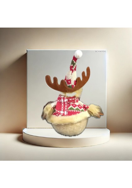 Boynuzlu Oturan Geyik Yılbaşı Noel Süsü Oyuncak