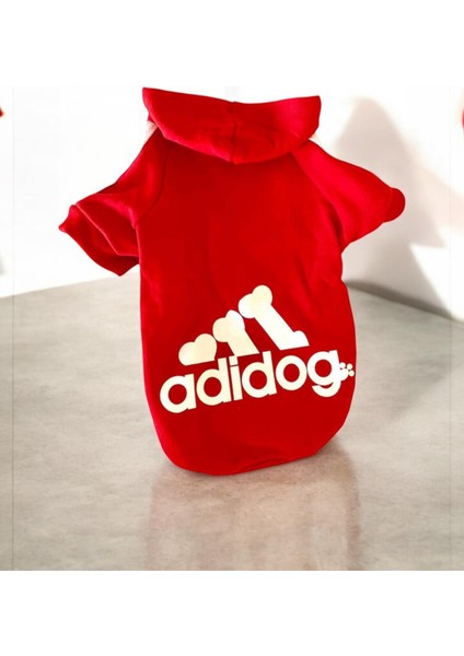 Red Adidog Kapşonlu Sweatshirt Köpek Kazağı indirimleri