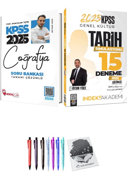 2025 KPSS Tarih Simülasyonu 15 Deneme Çözümlü - Hoca Kafası 2025 KPSS Coğrafya Soru Bankası + Hediyeli