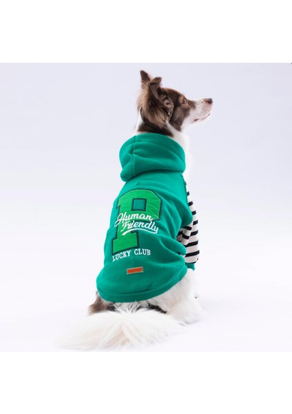 Yeşil Lucky Club Polarlı Küçük Irk Köpek Sweatshirtü