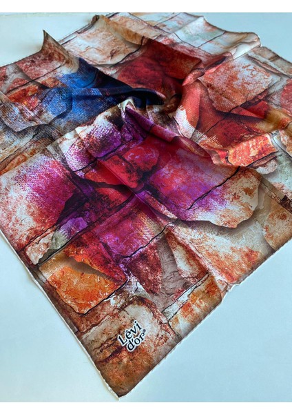 Tivil Ipek Eşarp 40072 Turuncu Karışık Desen