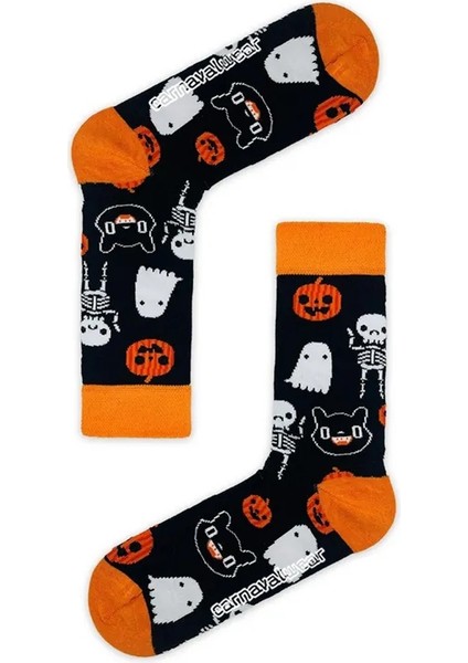 Hayalet Desenli Halloween Çorabı