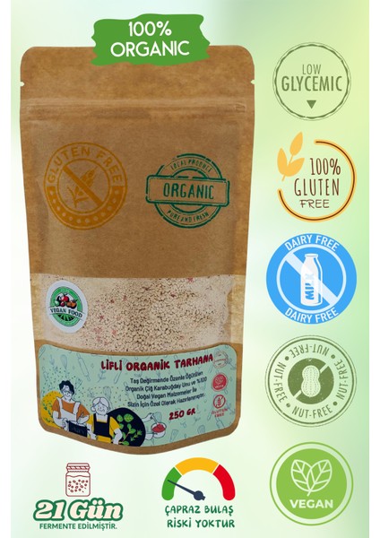 Organik Glutensiz Çimlendirilmiş Çiğ Karabuğday Unundan Vegan Doğal Fermente Tarhana (250 Gr)