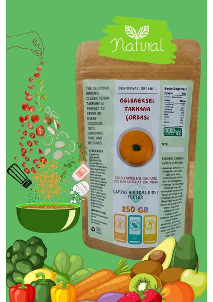 Organik Glutensiz Çimlendirilmiş Çiğ Karabuğday Unundan Vegan Doğal Fermente Tarhana (250 Gr) fiyatları