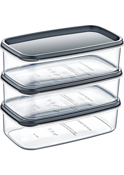 3'lü Sweet Şeffaf Saklama Kabı (3 x 500 ml)