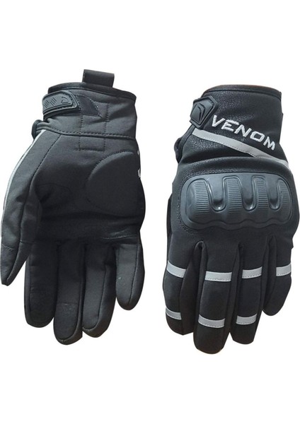 9010 Soft Shell Motosiklet Eldiveni Siyah