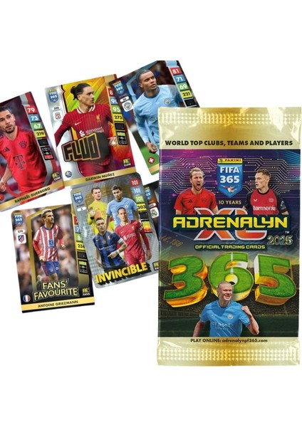 Fifa 365 Adrenalynxl 2025 Booster Trading Card 5'li Paket Seti (5 Pakette 30 Kart)