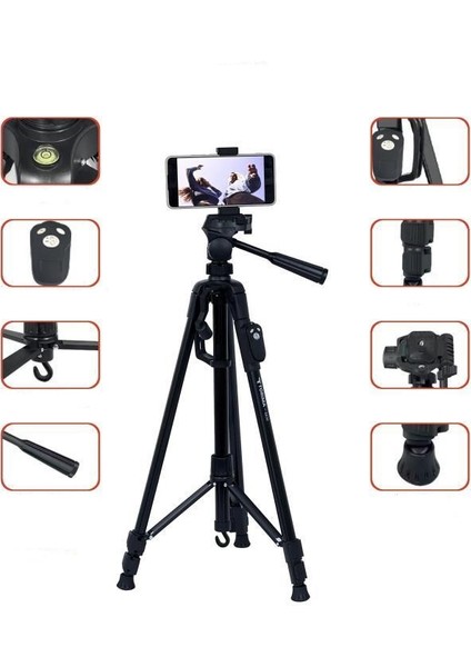 8830 Profesyonel 1.2 m Su Terazili Kumandalı Tripod