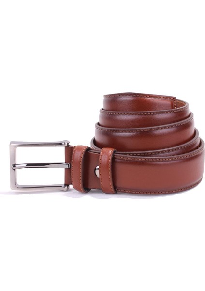 DMK26-306DG Taba 3,5 cm Deri Erkek Kemer