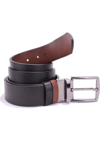 DMK26-465DG Siyah Taba 4 cm Çift Taraflı Deri Erkek Kemer fiyatları