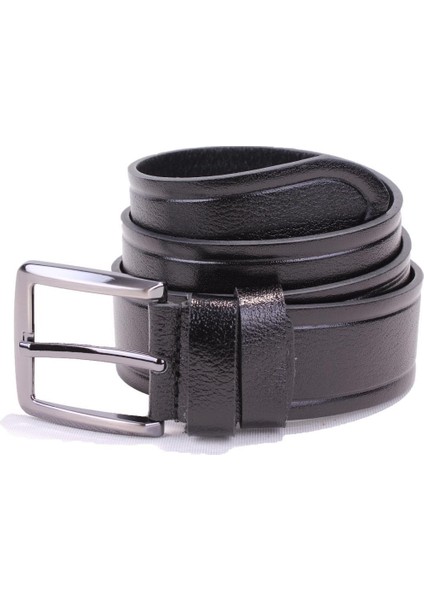 DMK26-466DG Siyah 4 cm Deri Erkek Kemer