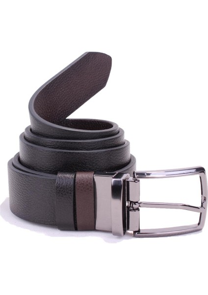 DMK26-465DG Siyah Kahve 4 cm Çift Taraflı Deri Erkek Kemer fiyatları