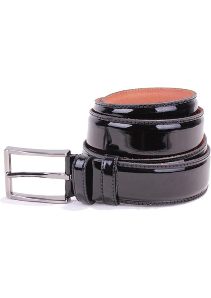 DMK26-306DG Siyah Rugan 3,5 cm Deri Erkek Kemer