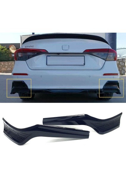 Honda Civic Fe1 Uyumlu Arka Tampon Altı Flap Piano Black 2022-
