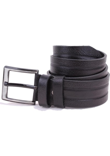 DMK26-461DG Siyah 4.5 cm Deri Erkek Kemer