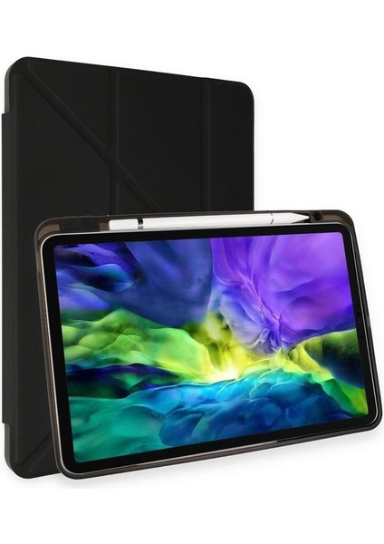 iPad Uyumlu Pro 10.5 Kılıf Kalemlikli Tri Folding Smart Katlanabilir Standlı 360 Tam Koruma Kılıf