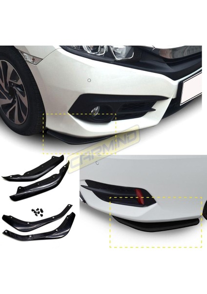Honda Civic Fc5 Ön ve Arka Tampon Altı Flap 2016-2019