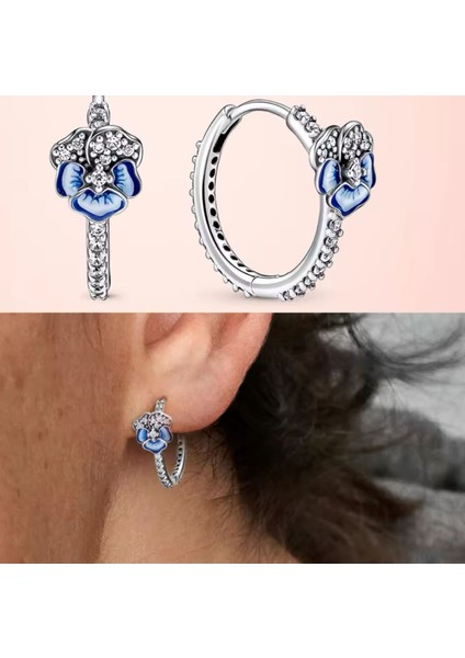 Mavi Kelebek Zirkon Taşlı Küpeler indirimleri