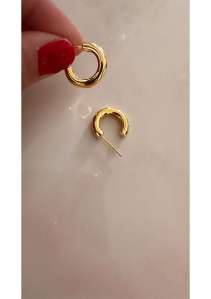 Gold Renk Gümüş Yuvarlak Açık Halka Küpe fırsatları