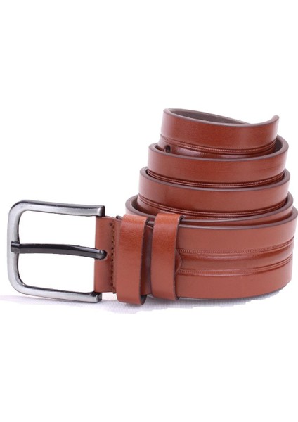 DMK26-457 Taba 4.5 cm Suni Deri Erkek Kemer
