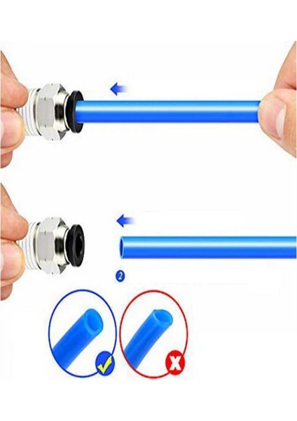 Pnömatik Silindir Bağlantı Elemanları 10MM-10MM Nipel Düz PU10 - Pu EPU10 5 adet indirimleri