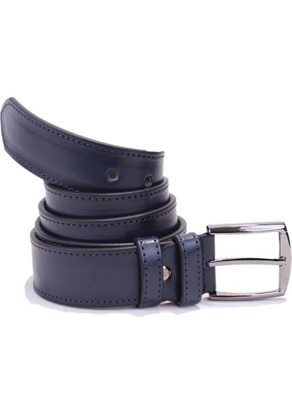 DMK26-354 Lacivert 4 cm Suni Deri Erkek Kemer fırsatları