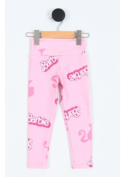 Barbie Baskılı Şardonlu Kışlık Kız Çocuk Tayt 2-9 Yaş