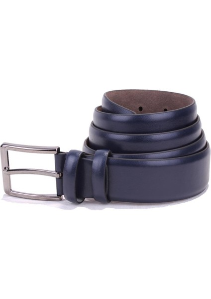 DMK26-302 Lacivert 3,5 cm Suni Deri Erkek Kemer modelleri