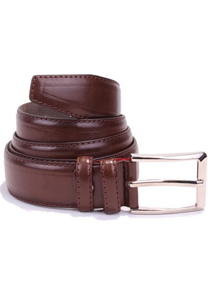 DMK26-301 Kahve 3,5 cm Suni Deri Erkek Kemer fırsatları