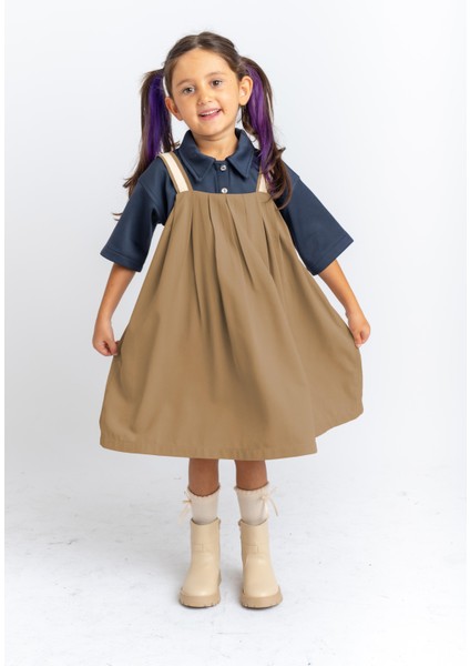 Pileli Tencel Jile 2-7 Yaş Camel