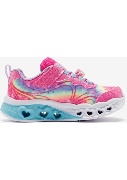 Flutter Heart Lights - Groovy Swirl Büyük Kız Çocuk Pembe Işıklı Spor Ayakkabı 303253L Hplv