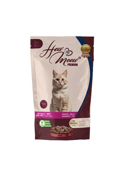 12 Adet Jöleli Yetişkin Kedi Yaş Maması Biftekli