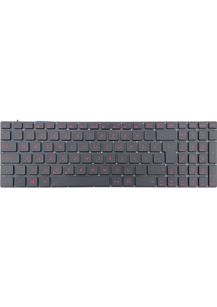Asus Rog G550, G550J, G550JK, G550JX Notebook Klavye - Tuş Takımı / Siyah - Tr - Backlit - Kırmızı Tuş
