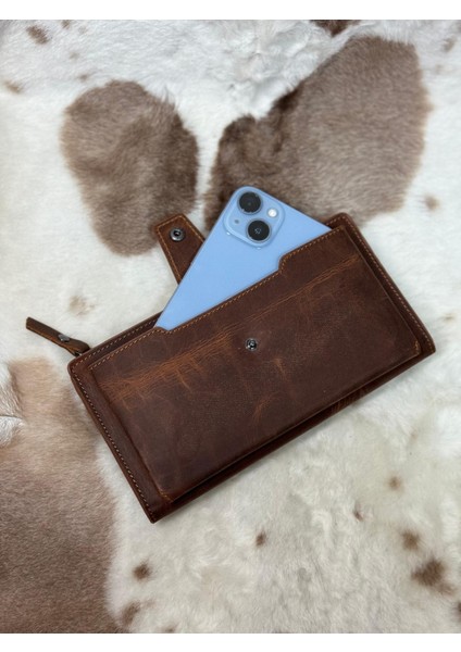 Deri Telefon Bölmeli Unisex