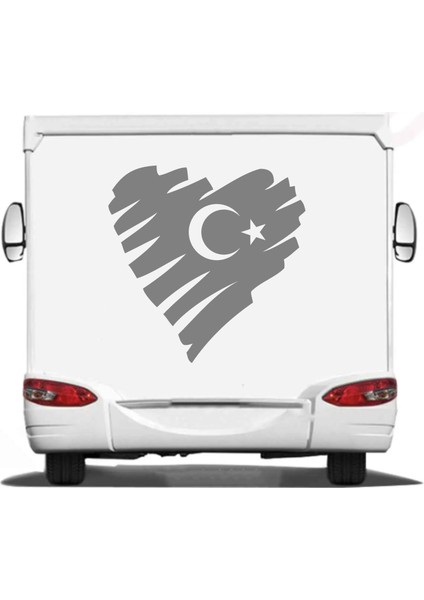 Kalp Şeklinde Türk Bayrağı Sticker Araba Oto Motosiklet Karavan Sticker 00202 fiyatları