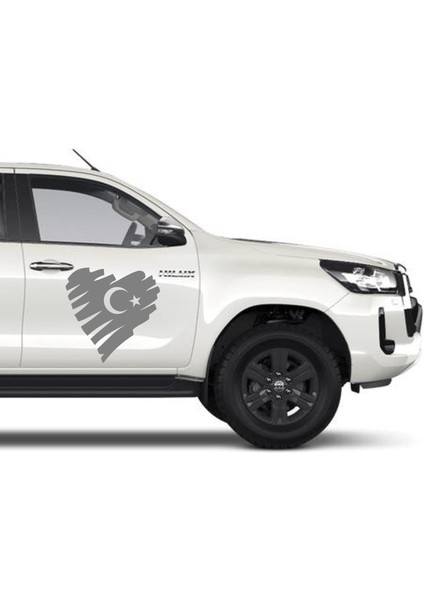Kalp Şeklinde Türk Bayrağı Sticker Araba Oto Motosiklet Karavan Sticker 00202 modelleri