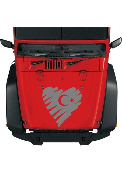 Kalp Şeklinde Türk Bayrağı Sticker Araba Oto Motosiklet Karavan Sticker 00202 fırsatları