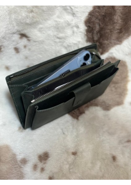 Deri Telefon Bölmeli Unisex