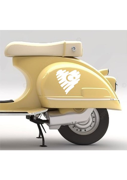 Kalp Şeklinde Türk Bayrağı Sticker Araba Oto Motosiklet Karavan Sticker 00202