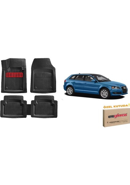 Audi A3 Hatchback 2012 Model 4d Havuzlu Maximum Kırmızı Paspas Takımı