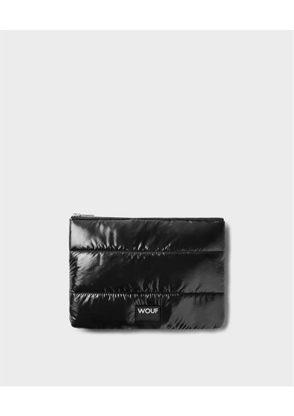 Clutch, El Çantası Pouch Quilted Line Black Glossy