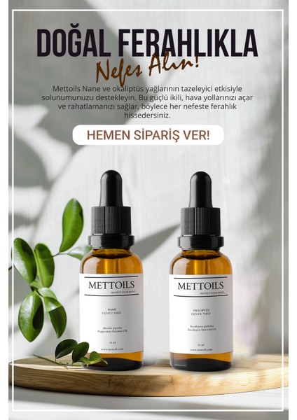 Nefes ve Burun Tıkanıklığı Için Açıcı Saf & Doğal Nane ve Okaliptüs Uçucu Yağ Seti fiyatları