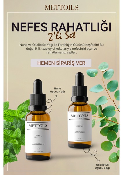Nefes ve Burun Tıkanıklığı Için Açıcı Saf & Doğal Nane ve Okaliptüs Uçucu Yağ Seti modelleri
